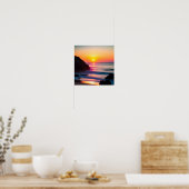 Atemberaubender, lebendiger Farbunterdrückungsdruc Poster (Küche)