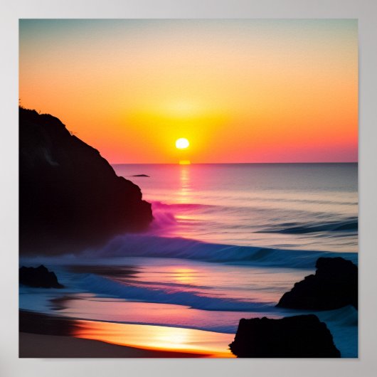 Atemberaubender, lebendiger Farbunterdrückungsdruc Poster (Vorne)