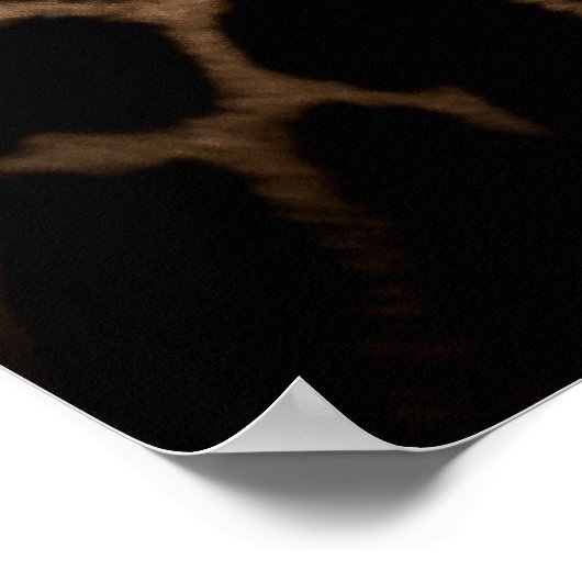 Atemberaubender Leopard auf schwarzem Hintergrund Poster (Ecke)