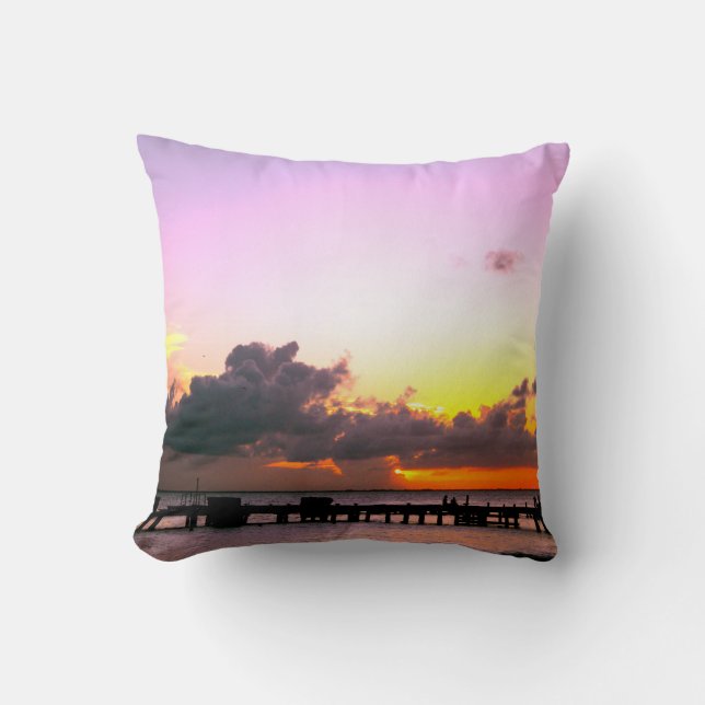 atemberaubender, lila, goldfarbener, mexikanischer kissen (Vorderseite)