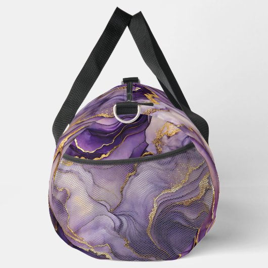 Atemberaubender Lila Marmorbeutel Duffle Bag (Rechts)