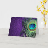 Atemberaubender lila Pfau Karte (Gelbe Blume)