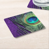 Atemberaubender lila Pfau Rechteckiger Pappuntersetzer (angewinkelt)
