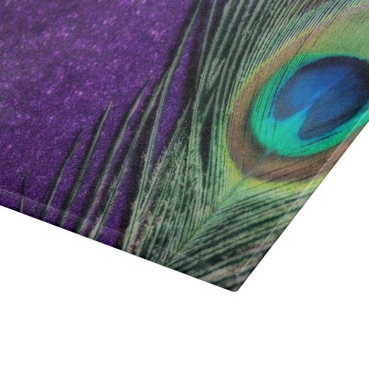 Atemberaubender lila Pfau Schneidebrett (Ecke)