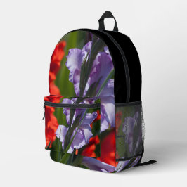 Atemberaubender lila und roter Blumenfotodruck B Bedruckter Rucksack