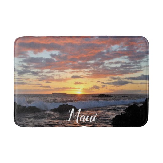 Atemberaubender Maui Beach Sunset Badematte (Vorderseite)