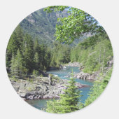 Atemberaubender Nationalwald Runder Aufkleber (Vorderseite)