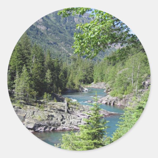 Atemberaubender Nationalwald Runder Aufkleber (Vorderseite)