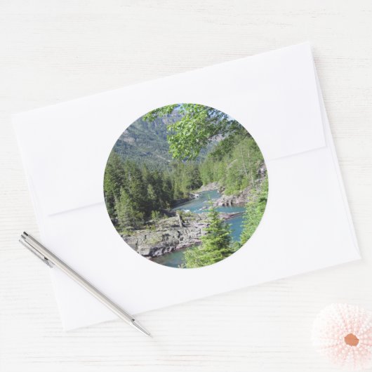 Atemberaubender Nationalwald Runder Aufkleber (Umschlag)