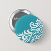 Atemberaubender Pfau-Feder-Silhouette-Druck Button (Vorne & Hinten)