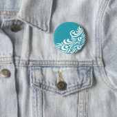 Atemberaubender Pfau-Feder-Silhouette-Druck Button (Beispiel)