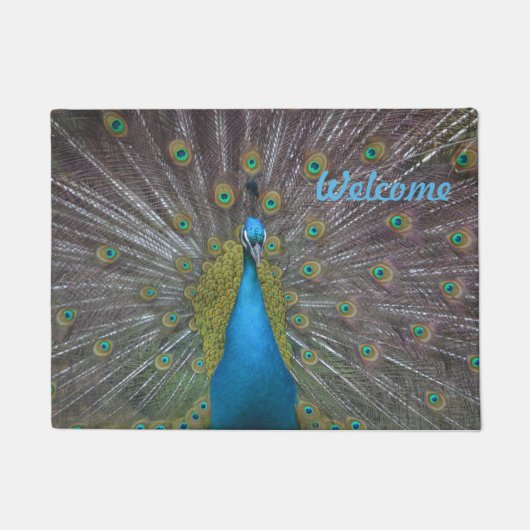 Atemberaubender Pfau Fußmatte (Vorderseite)