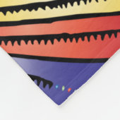 Atemberaubender Pfau im Huichol Style Art Fleecedecke (Ecke)