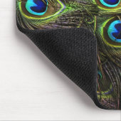 Atemberaubender Pfau mit Federn versehene Mousepad (Ecke)