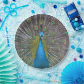 Atemberaubender Pfau Pappteller (Party)
