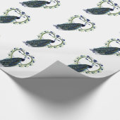 Atemberaubender Pfau und verzierter Blume Geschenkpapier (Ecke)