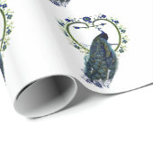 Atemberaubender Pfau und verzierter Blume Geschenkpapier (Rolleneckpunkt)