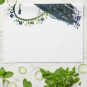 Atemberaubender Pfau und verzierter Blume Handtuch (Gefaltet)