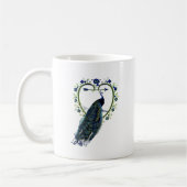 Atemberaubender Pfau und verzierter Blume Kaffeetasse (Links)