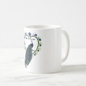 Atemberaubender Pfau und verzierter Blume Kaffeetasse (VorderseiteRechts)