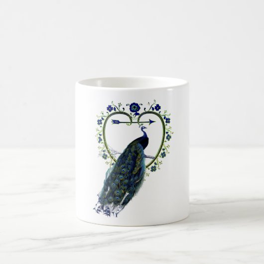 Atemberaubender Pfau und verzierter Blume Kaffeetasse (Mittel)