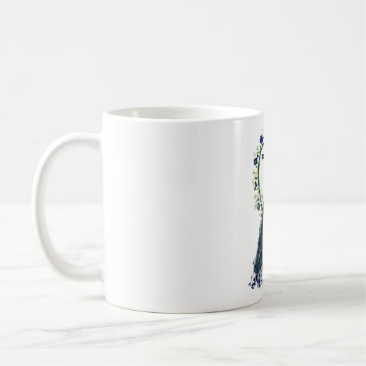 Atemberaubender Pfau und verzierter Blume Kaffeetasse (Links)