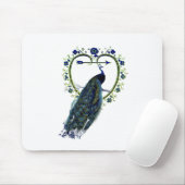 Atemberaubender Pfau und verzierter Blume Mousepad (Mit Mouse)