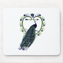 Atemberaubender Pfau und verzierter Blume Mousepad