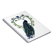 Atemberaubender Pfau und verzierter Blume Notizblock (Rechte Seite)