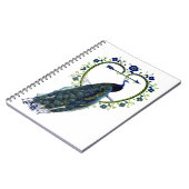 Atemberaubender Pfau und verzierter Blume Notizblock (Linke Seite)