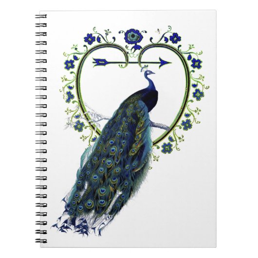 Atemberaubender Pfau und verzierter Blume Notizblock (Vorderseite)