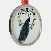 Atemberaubender Pfau und verzierter Blume Ornament Aus Metall (Rechts)