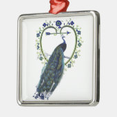 Atemberaubender Pfau und verzierter Blume Ornament Aus Metall (Links)