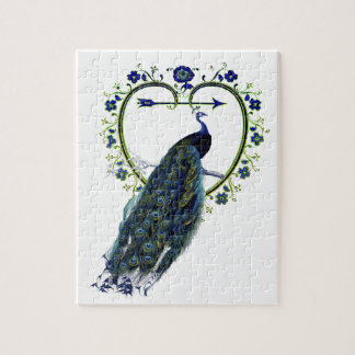 Atemberaubender Pfau und verzierter Blume Puzzle