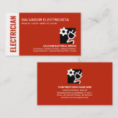 Atemberaubender Red Layers Electrician Visitenkarte (Vorne/Hinten)
