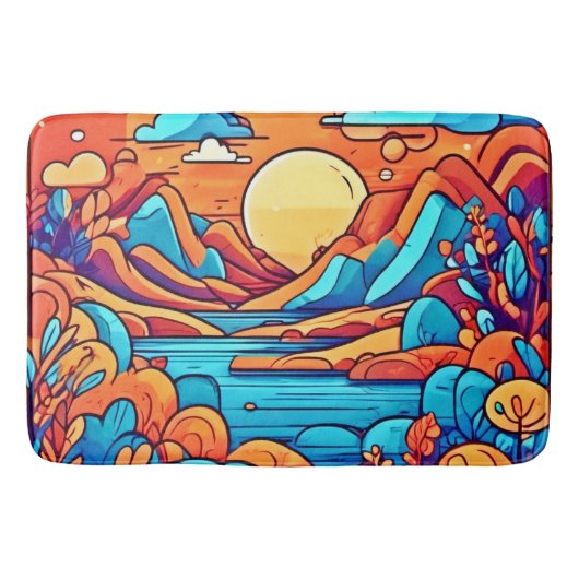 Atemberaubender Regenbogen-Karibikwald Badematte (Vorderseite)