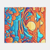 Atemberaubender Regenbogen-Karibikwald Fleecedecke (Vorderseite (Horizontal))