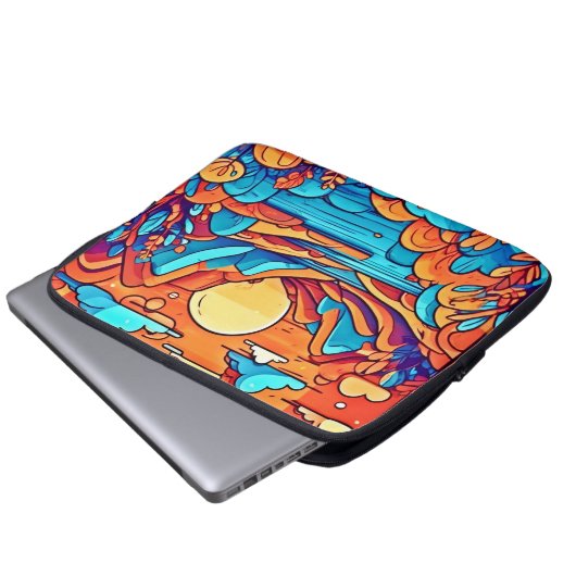 Atemberaubender Regenbogen-Karibikwald Laptopschutzhülle (Vorne Knopf)