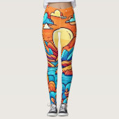 Atemberaubender Regenbogen-Karibikwald Leggings (Vorderseite)