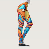 Atemberaubender Regenbogen-Karibikwald Leggings (Rechts)