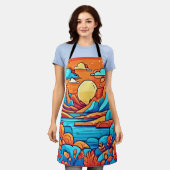 Atemberaubender Regenbogen-Karibikwald Schürze (Getragen)