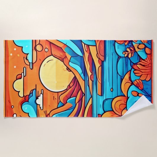 Atemberaubender Regenbogen-Karibikwald Strandtuch (Vorderseite)