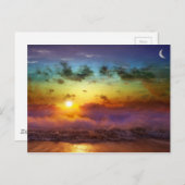 Atemberaubender Regenbogen-Sonnenuntergang Postkarte (Vorne/Hinten)