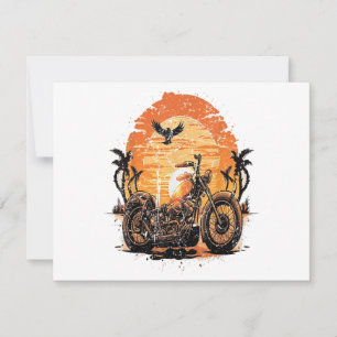 Atemberaubender Retro-Vintager Motorrad Klassische Einladung