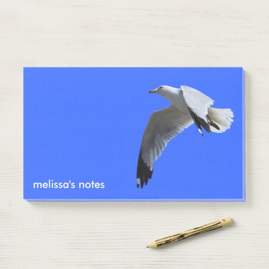 atemberaubender Ring-Billed Gull im Flug Post-it Klebezettel (Auf Schreibtisch)