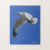 atemberaubender Ring-Billed Gull im Flug Puzzle (Vertikal)