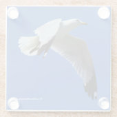 Atemberaubender Ring-Billed Gull Shorebird im Flug Glasuntersetzer (Rückseite)