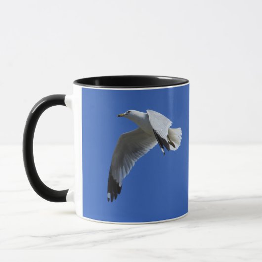 Atemberaubender Ring-Billed Gull Shorebird im Flug Tasse (Links)