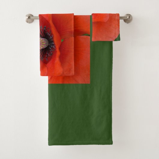 Atemberaubender Roter Mohn Badhandtuch Set (Insitu)