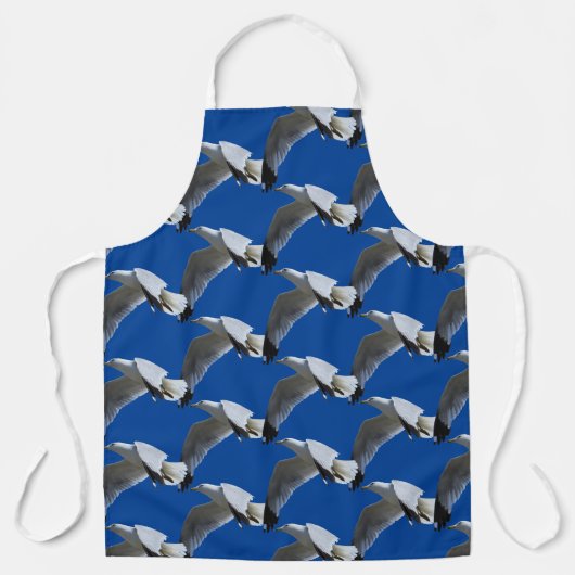 Atemberaubender Ruderschädel-Gullvogel im Flug Schürze (Vorderseite)